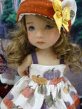 Gilded Pumpkins - dress, jacket, hat, tights & shoes for Little Darling Doll or 33cm BJD
