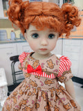 Gingerbread & Candy Canes - dress, socks & shoes for Little Darling Doll or 33cm BJD