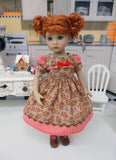 Gingerbread & Candy Canes - dress, socks & shoes for Little Darling Doll or 33cm BJD