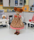 Gingerbread & Candy Canes - dress, socks & shoes for Little Darling Doll or 33cm BJD