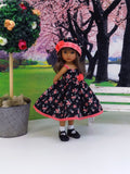 Gingham Rose - dress, hat, socks & shoes for Little Darling Doll or other 33cm BJD