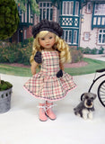 Girly Plaid - dress, beret, tights & boots for Little Darling Doll or other 33cm BJD