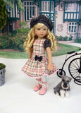 Girly Plaid - dress, beret, tights & boots for Little Darling Doll or other 33cm BJD