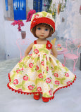 Gleeful Garden - dress, hat, socks & shoes for Little Darling Doll or other 33cm BJD