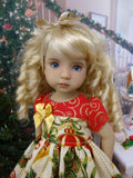 Glittering Ornaments - dress, tights & shoes for Little Darling Doll or 33cm BJD
