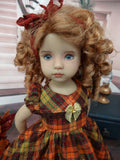 Glittering Plaid - dress, tights & shoes for Little Darling Doll or other 33cm BJD