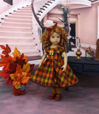 Glittering Plaid - dress, tights & shoes for Little Darling Doll or other 33cm BJD