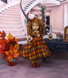 Glittering Plaid - dress, tights & shoes for Little Darling Doll or other 33cm BJD