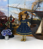 Golden Anchor - dress, tights & shoes for Little Darling Doll or 33cm BJD
