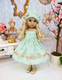 Golden Bows - dress, hat, & sandals for Little Darling Doll or 33cm BJD