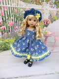 Golden Cherries - dress, hat, socks & shoes for Little Darling Doll or other 33cm BJD