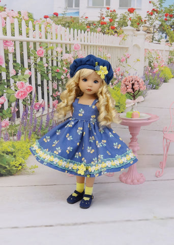 Golden Cherries - dress, hat, socks & shoes for Little Darling Doll or other 33cm BJD