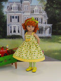 Golden Delicious - dress, tights and shoes for Little Darling Doll