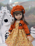 Golden Leaves - dress, jacket, beret, socks & shoes for Little Darling Doll or 33cm BJD