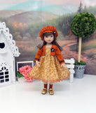 Golden Leaves - dress, jacket, beret, socks & shoes for Little Darling Doll or 33cm BJD