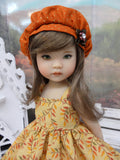 Golden Leaves - dress, jacket, beret, socks & shoes for Little Darling Doll or 33cm BJD