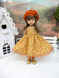 Golden Leaves - dress, jacket, beret, socks & shoes for Little Darling Doll or 33cm BJD