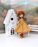 Golden Leaves - dress, jacket, beret, socks & shoes for Little Darling Doll or 33cm BJD