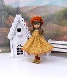 Golden Leaves - dress, jacket, beret, socks & shoes for Little Darling Doll or 33cm BJD