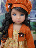 Golden Leaves - dress, jacket, beret, socks & shoes for Little Darling Doll or 33cm BJD