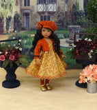 Golden Leaves - dress, jacket, beret, socks & shoes for Little Darling Doll or 33cm BJD