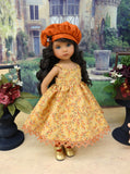 Golden Leaves - dress, jacket, beret, socks & shoes for Little Darling Doll or 33cm BJD