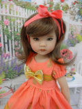 Golden Pineapple - dress & sandals for Little Darling Doll or 33cm BJD