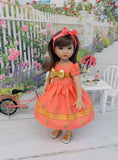 Golden Pineapple - dress & sandals for Little Darling Doll or 33cm BJD
