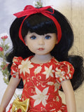 Golden Poinsettia - dress, tights & shoes for Little Darling Doll or 33cm BJD