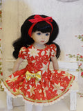 Golden Poinsettia - dress, tights & shoes for Little Darling Doll or 33cm BJD
