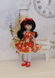 Golden Poinsettia - dress, tights & shoes for Little Darling Doll or 33cm BJD