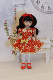 Golden Poinsettia - dress, tights & shoes for Little Darling Doll or 33cm BJD