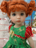 Golden Reindeer - dress, socks & shoes for Little Darling Doll or 33cm BJD