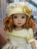 Golden Snow Fairy - dress, hat, tights & shoes for Little Darling Doll or 33cm BJD