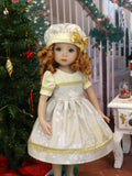 Golden Snow Fairy - dress, hat, tights & shoes for Little Darling Doll or 33cm BJD