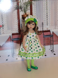 Good Luck - dress, hat, tights & shoes for Little Darling Doll or 33cm BJD