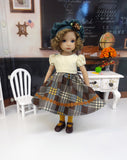 Grade School - dress, vest, beret, tights & shoes for Little Darling Doll or 33cm BJD