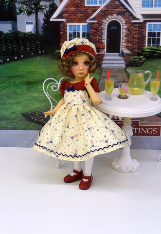 Grand Old Flag - dress, hat, tights & shoes for Little Darling Doll or other 33cm BJD