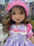 Grandma's Garden - dress, hat, tights & shoes for Little Darling Doll or 33cm BJD