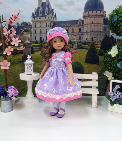 Grandma's Garden - dress, hat, tights & shoes for Little Darling Doll or 33cm BJD
