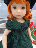 Green Check - dress, hat, tights & shoes for Little Darling Doll or 33cm BJD