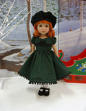 Green Check - dress, hat, tights & shoes for Little Darling Doll or 33cm BJD
