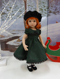 Green Check - dress, hat, tights & shoes for Little Darling Doll or 33cm BJD