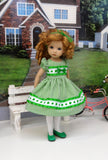 Green Clover - dress, tights & shoes for Little Darling Doll