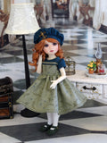 Green Fern Glen - dress, beret, tights & shoes for Little Darling Doll