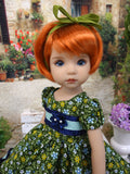 Green Garden - dress, tights & shoes for Little Darling Doll or other 33cm BJD