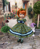 Green Garden - dress, tights & shoes for Little Darling Doll or other 33cm BJD