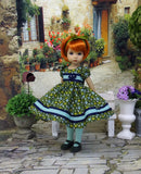 Green Garden - dress, tights & shoes for Little Darling Doll or other 33cm BJD