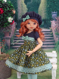 Green Meadow - dress, beret, tights & shoes for Little Darling Doll