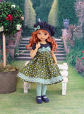 Green Meadow - dress, beret, tights & shoes for Little Darling Doll